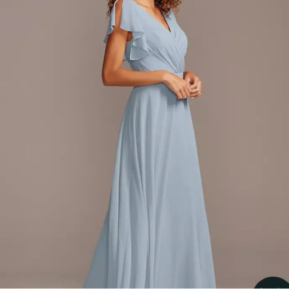 David's Bridal Light Blue Maxi Dress